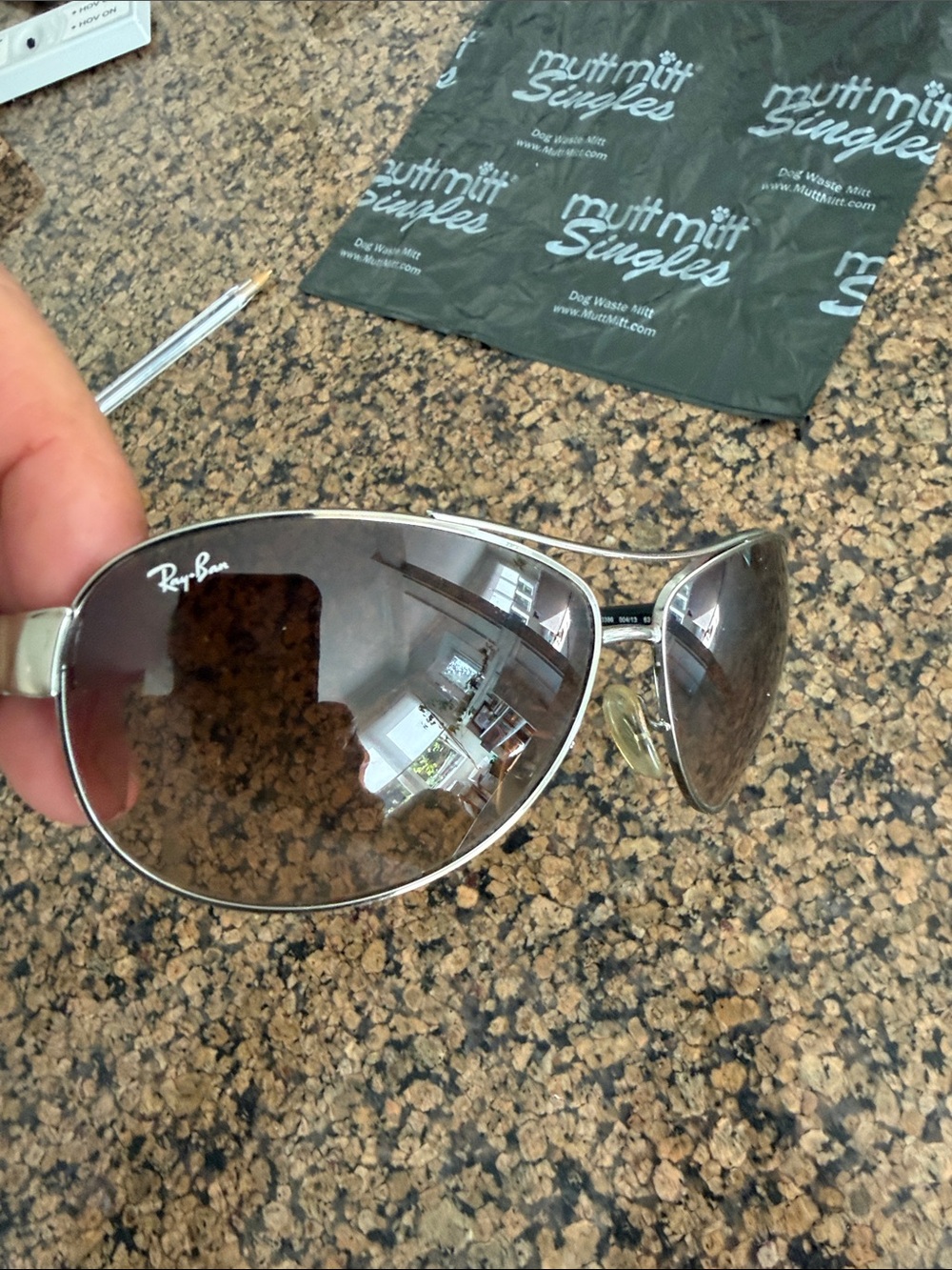 Ray-Ban Silver Frame Brown Lens Aviator Sunglasses - Picture 3 of 7
